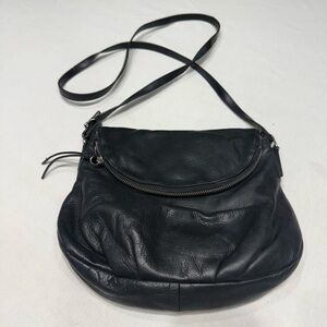 Margot Black Leather Crossbody Bag